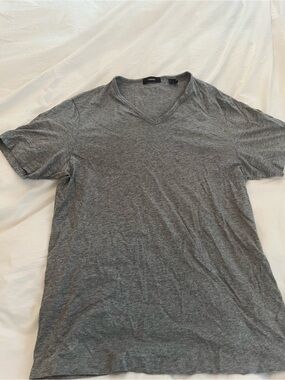 Theory Men’s Heather Gray V-Neck Short Sleeve Tee